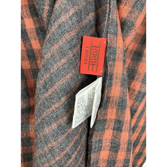 Issey Miyake Haat Check Dots Wool Scarf Made In Japan Red Gray - Picture 4 of 7